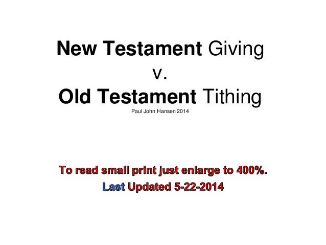Tithing - A New Testament Practice?